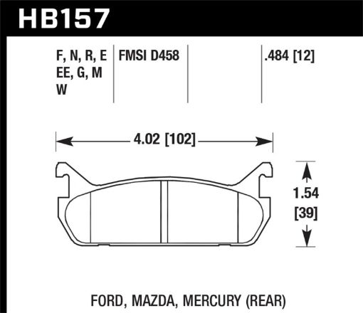 Picture of Hawk 89 - 93 Miata HP Street Rear Brake Pads (D458)
