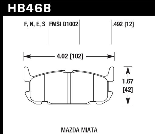 Picture of Hawk 03 - 05 Miata w Sport Suspension HPS Street Rear Brake Pads (D1002)