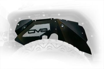 Picture of DV8 Offroad 07 - 18 Jeep Wrangler JK Front Aluminum Inner Fender w Rock Lights - Black