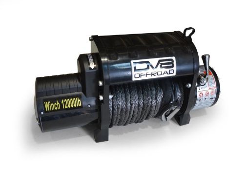 Picture of DV8 Offroad 12000 LB Winch w Synthetic Line Wireless Remote - Black