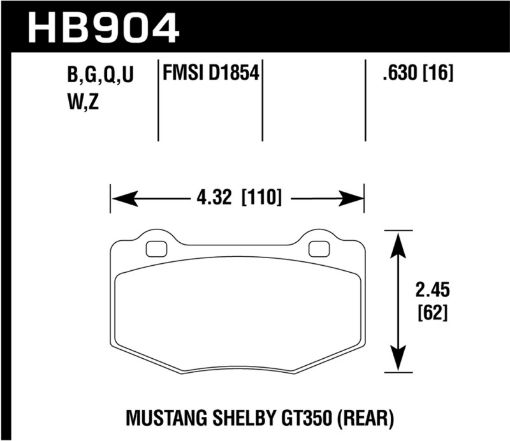 Picture of Hawk 15 - 17 Ford Mustang DTC - 60 Compound Rear Brake Pads