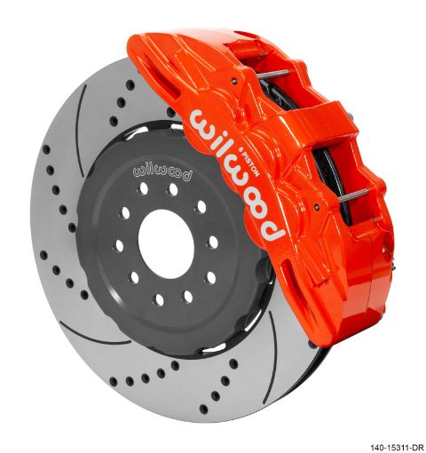Picture of Wilwood SX6R Front Brake Kit 15in SRP SlottedDrilled Red 05 - 13 Chevy Corvette