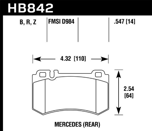 Picture of Hawk 05 - 10 Mercedes SLK Class HPS 5.0 Rear Brake Pads