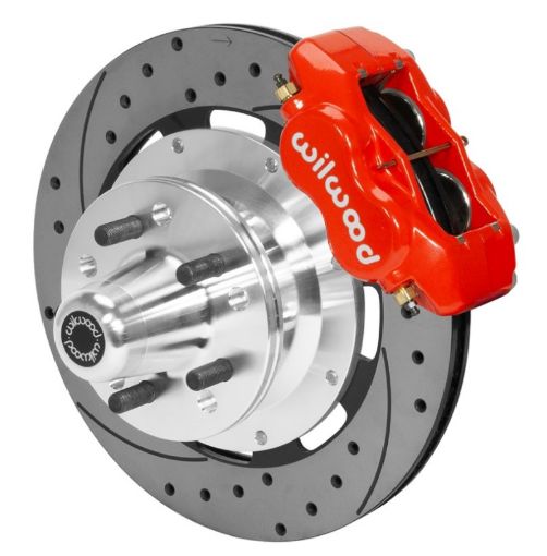 Picture of Wilwood Forged Dynalite Front Brake Kit 12.19in SRP DrilledSlotted Rotor - Red
