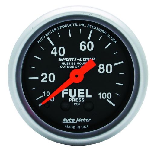 Picture of Autometer Sport - Comp 52mm 0 - 100 PSI Mechanical Fuel Pressure Gauge
