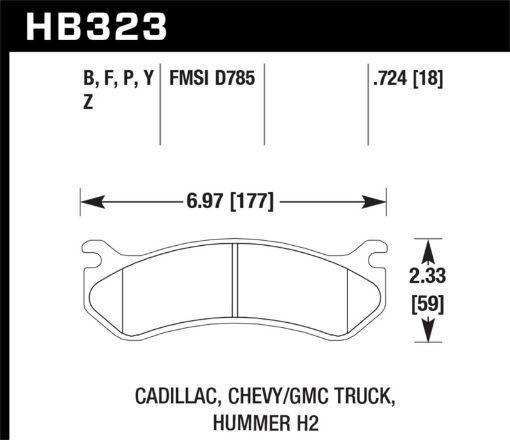 Picture of Hawk Chevy GMC Truck Hummer LTS Street Rear Brake Pads