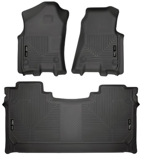Picture of Husky Liners 19 Dodge Ram 1500 Crew Cab Weatherbeater Black Front 2nd Seat Floor Liners