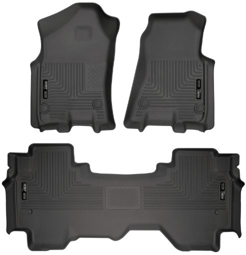 Picture of Husky Liners 19 Dodge Ram 1500 Quad Cab Weatherbeater Black Front 2nd Seat Floor Liners