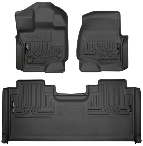 Picture of Husky Liners 15 - 19 F - 150 SuperCab Weatherbeater Black Front 2nd Seat Floor Liners