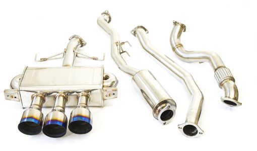 Picture of Invidia 17 - 19 Honda Civic Type R Q300 Triple Titanium Tip Cat - back Exhaust