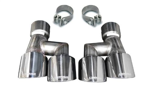 Picture of Corsa 18 - 23 4.0in Twin Tip Polished Pro - Series Tip Kit Fits No - Valve Mustang Exhaust Clamps Inc