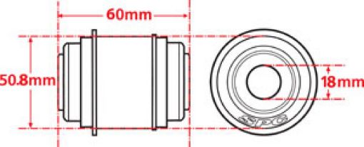 Picture of SPC Performance Flex Joint xAxis BUILDER SERIES 18mm ID X 50.8mm OD X 60mm Width