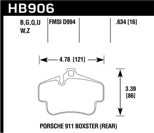 Picture of Hawk 02 - 10 Porsche 911 HP Street Rear Brake Pads
