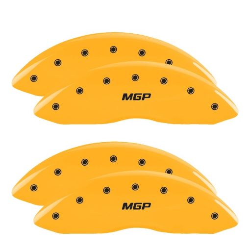 Picture of MGP 4 Caliper Covers Engraved Front Rear MGP Yellow Finish Black Char 2006 Ford F - 350 Super Duty