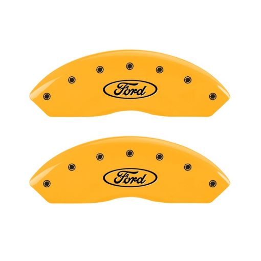 Picture of MGP 2 Caliper Covers Engraved Front Oval LogoFord Yellow Finish Blk Char 2011 Ford Focus