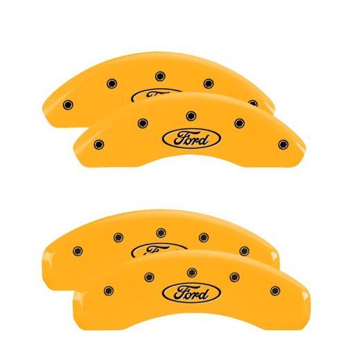Picture of MGP 4 Caliper Covers Engraved Front Rear Oval LogoFord Yellow Finish Black Char 1998 Ford Ranger