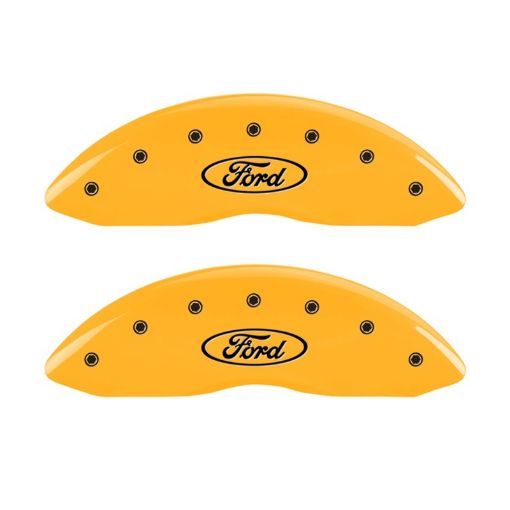 Picture of MGP 2 Caliper Covers Engraved Front Oval LogoFord Yellow Finish Blk Char 1998 Ford E - 150