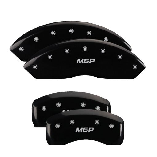 Picture of MGP 4 Caliper Covers Engraved Front Rear MGP Black Finish Silver Char 2017 Ford Fusion