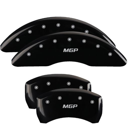 Picture of MGP 4 Caliper Covers Engraved Front Rear MGP Black Finish Silver Char 2018 Volkswagen Atlas