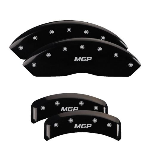 Picture of MGP 4 Caliper Covers Engraved Front Rear MGP Black Finish Silver Char 1988 Chevrolet Corvette
