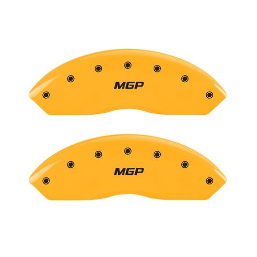 Picture of MGP 2 Caliper Covers Engraved Front MGP Yellow Finish Black Char 1998 Chevrolet Express 2500