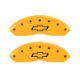 Picture of MGP 2 Caliper Covers Engraved Front Bowtie Yellow Finish Black Char 1999 Chevrolet Tahoe