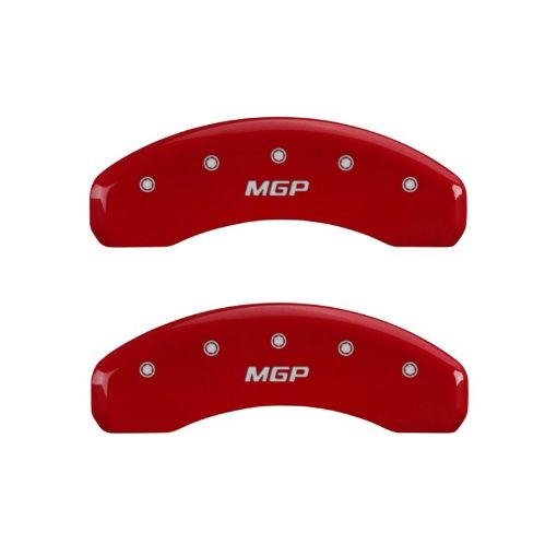 Picture of MGP 2 Caliper Covers MGP Red Finish Silver Characters 2018 Chevrolet Tahoe