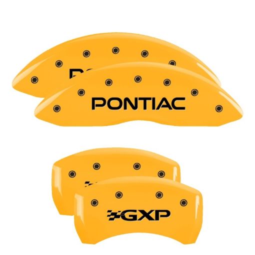 Picture of MGP 4 Caliper Covers Engraved Front Pontiac Rear Gxp Yellow Finish Black Char 2008 Pontiac G8