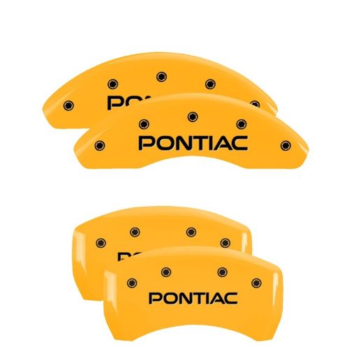 Picture of MGP 4 Caliper Covers Engraved Front Rear Pontiac Yellow Finish Black Char 2010 Pontiac G6