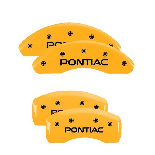 Picture of MGP 4 Caliper Covers Engraved Front Rear Pontiac Yellow Finish Black Char 2002 Pontiac Grand Prix