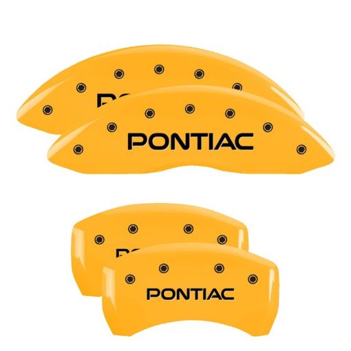Picture of MGP 4 Caliper Covers Engraved Front Rear Pontiac Yellow Finish Black Char 2001 Pontiac Firebird