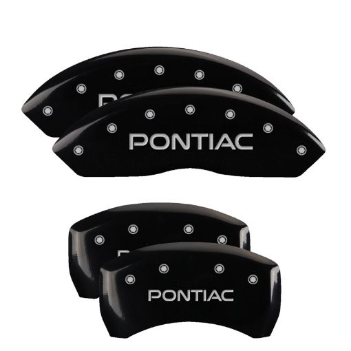Picture of MGP 4 Caliper Covers Engraved Front Rear Pontiac Black Finish Silver Char 2007 Pontiac Solstice