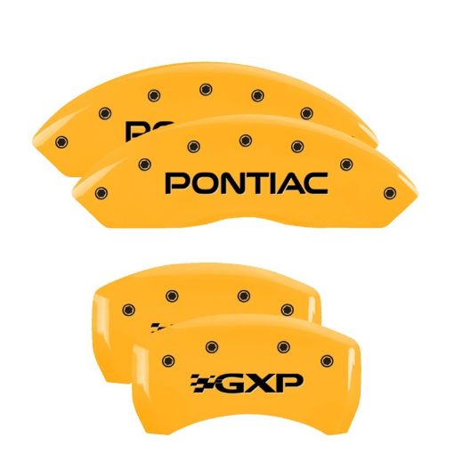 Picture of MGP 4 Caliper Covers Engraved Front Pontiac Rear Gxp Yellow Finish Black Char 2007 Pontiac Solstice