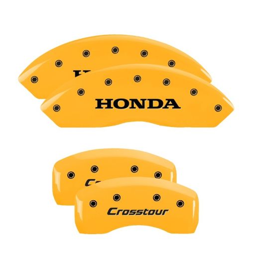 Picture of MGP 4 Caliper Covers Engraved Front Honda Rear Crosstour Yellow Finish Blk Char 11 Honda Crosstour
