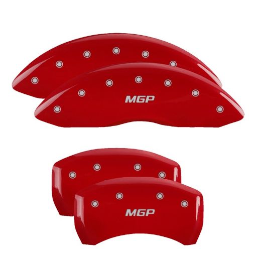 Picture of MGP 4 Caliper Covers Engraved Front Rear MGP Red Finish Silver Characters 2015 BMW I8