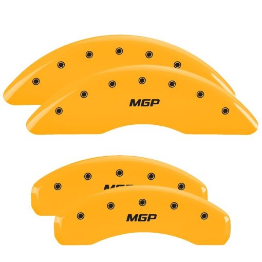 Picture of MGP 4 Caliper Covers Engraved Front Rear MGP Yellow Finish Black Characters 2011 BMW 750i