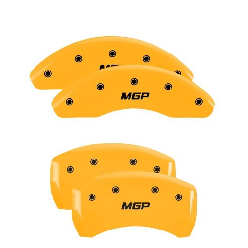 Picture of MGP 4 Caliper Covers Engraved Front Rear MGP Yellow Finish Black Char 2000 Mercedes - Benz C280