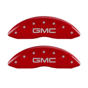 Picture of MGP 2 Caliper Covers Engraved Front GMC Red Finish Silver Characters 2008 GMC Canyon