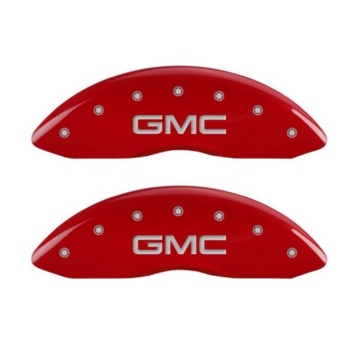 Picture of MGP 2 Caliper Covers Engraved Front GMC Red Finish Silver Characters 2008 GMC Canyon