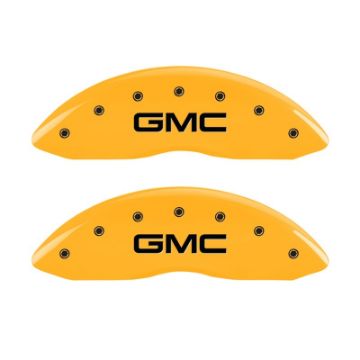 Picture of MGP 2 Caliper Covers Engraved Front GMC Yellow Finish Black Characters 2004 GMC Canyon