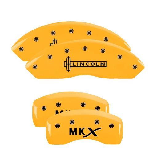 Picture of MGP 4 Caliper Covers Engraved Front Lincoln Rear MKX Yellow Finish Black Char 2010 Lincoln MKX