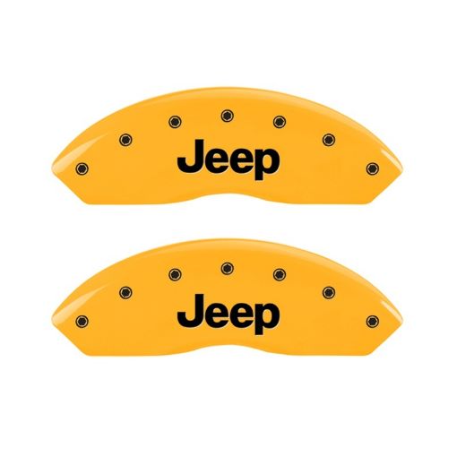 Picture of MGP 2 Caliper Covers Engraved Front Jeep Yellow Finish Black Characters 2006 Jeep Wrangler