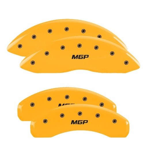 Picture of MGP 4 Caliper Covers Engraved Front Rear MGP Yellow Finish Black Char 2004 Mercury Marauder
