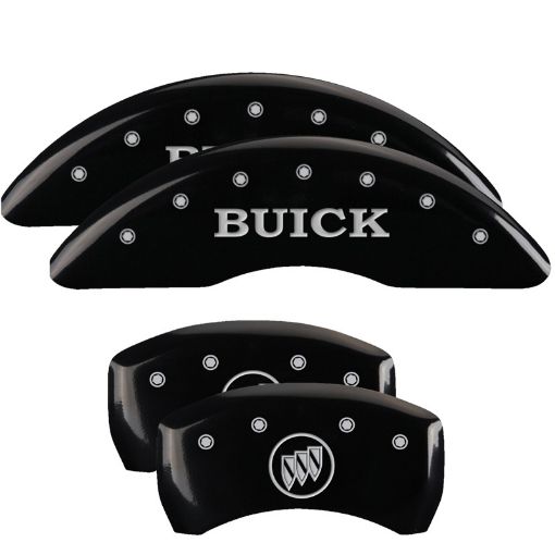 Picture of MGP 4 Caliper Covers Engraved Front Buick Rear Black Finish Silver Char 2016 Buick Regal
