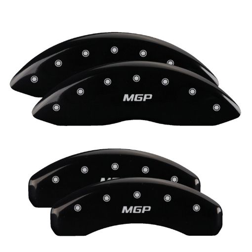 Picture of MGP 4 Caliper Covers Engraved Front Rear MGP Black Finish Silver Characters 2018 Tesla X