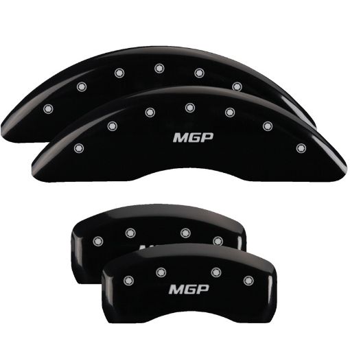 Picture of MGP 4 Caliper Covers Engraved Front Rear MGP Black Finish Silver Char 2018 Genesis G80