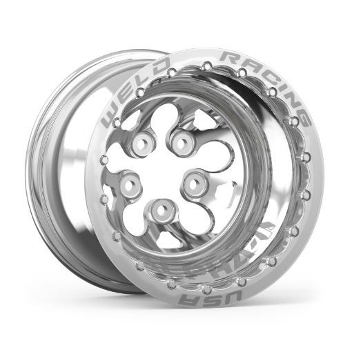 Picture of Weld Alpha - 1 15x12 5x4.75 BP 3in. BS Polished Wheel - Polished Double Beadlock MT