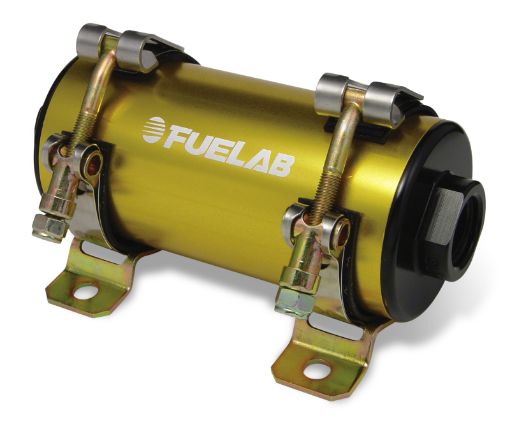 Picture of Fuelab Prodigy High Flow Carb In - Line Fuel Pump wExternal Bypass - 1800 HP - Gold