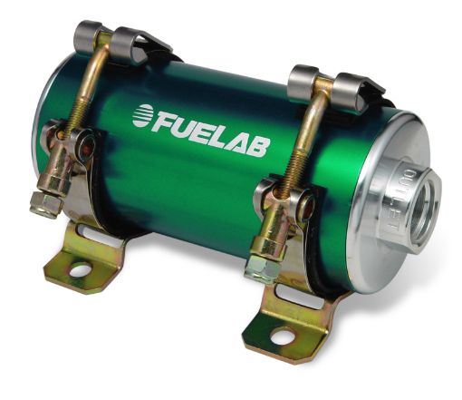 Picture of Fuelab Prodigy High Flow Carb In - Line Fuel Pump wExternal Bypass - 1800 HP - Green