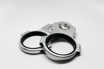 Picture of Fuelab Cage Mount Fuel Pump Filter Combo Billet Bracket Set - (1) Pump Bracket (1) Filter Bracket